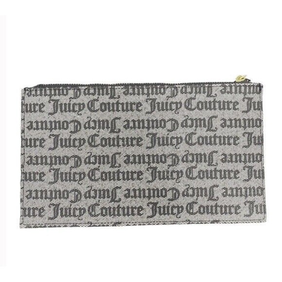 Juicy Couture Gothic Logo Free Spirit Zipper Wristlet Wallet Black Monogram NEW - Picture 3 of 8